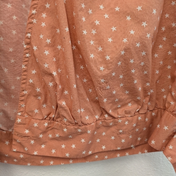 Madewell Peach/Coral Cotton Wrap Top Star Design sz XXS Preppy 4th Of July - Picture 6 of 13